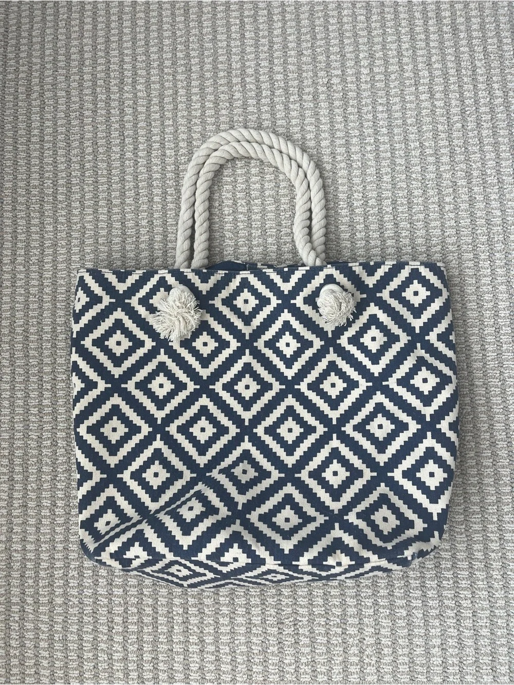 Summer & Rose Boho Tan and Cream Tote Beach Bag
